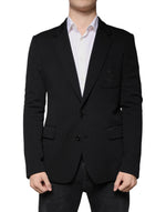 Blazer formel à simple boutonnage en laine noire Dolce & Gabbana