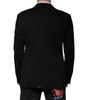 Blazer formel à simple boutonnage en laine noire Dolce & Gabbana