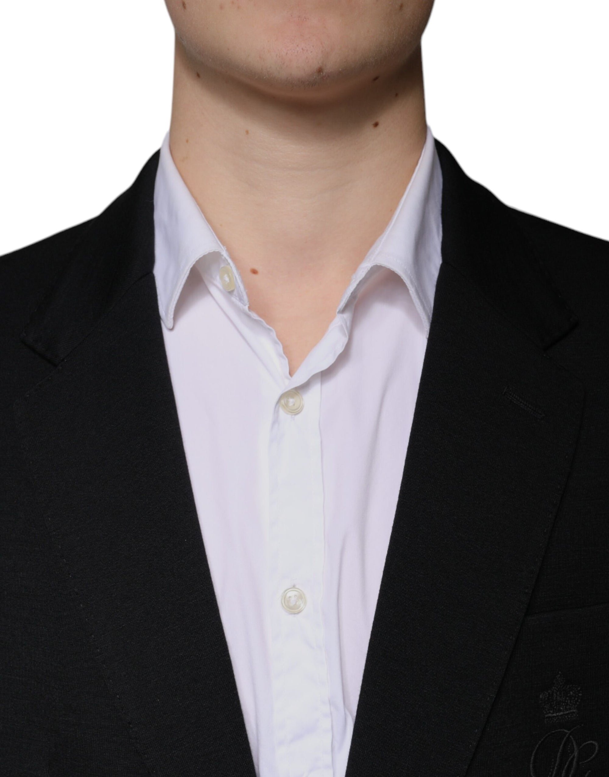 Blazer formel à simple boutonnage en laine noire Dolce & Gabbana