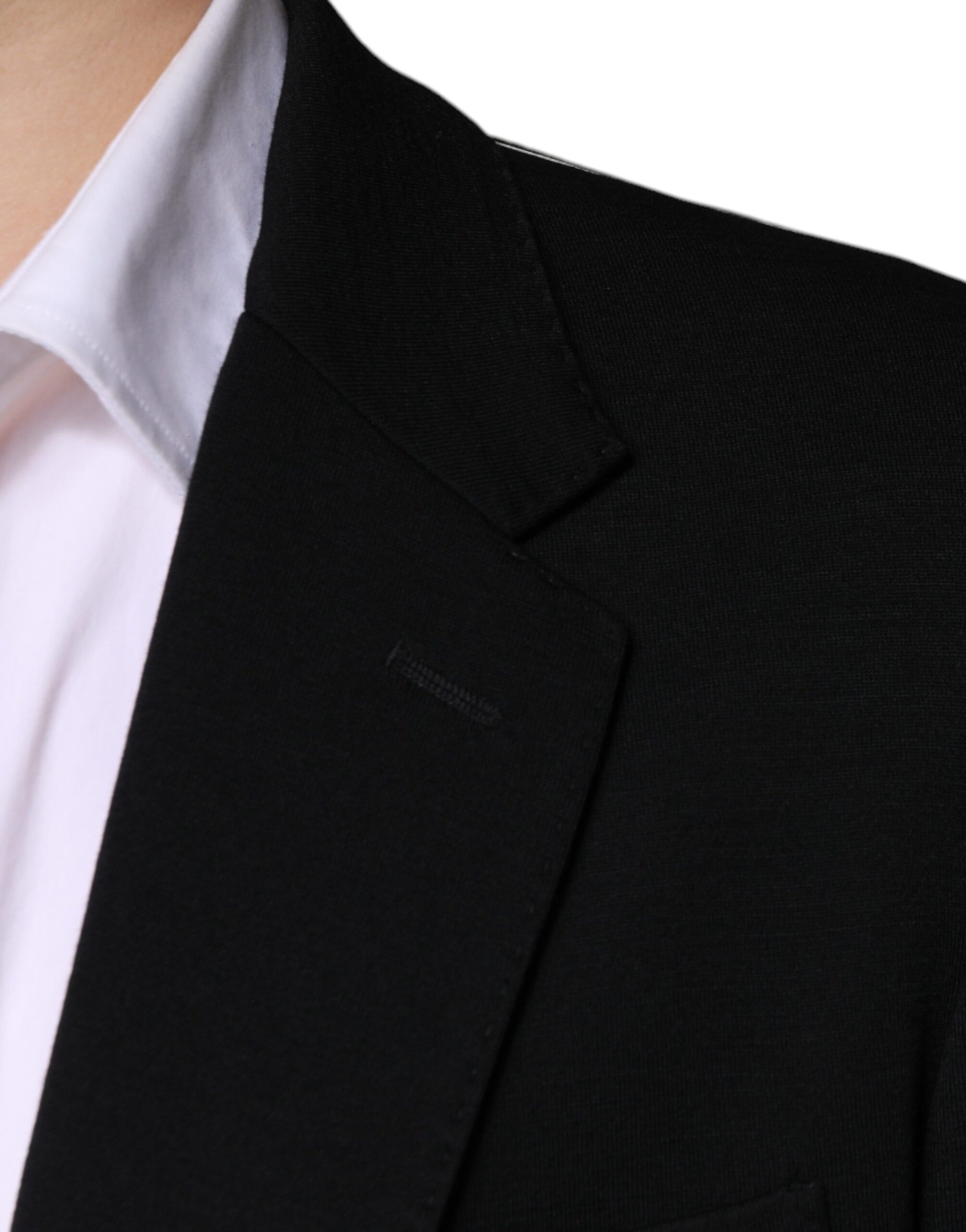 Blazer formel à simple boutonnage en laine noire Dolce & Gabbana
