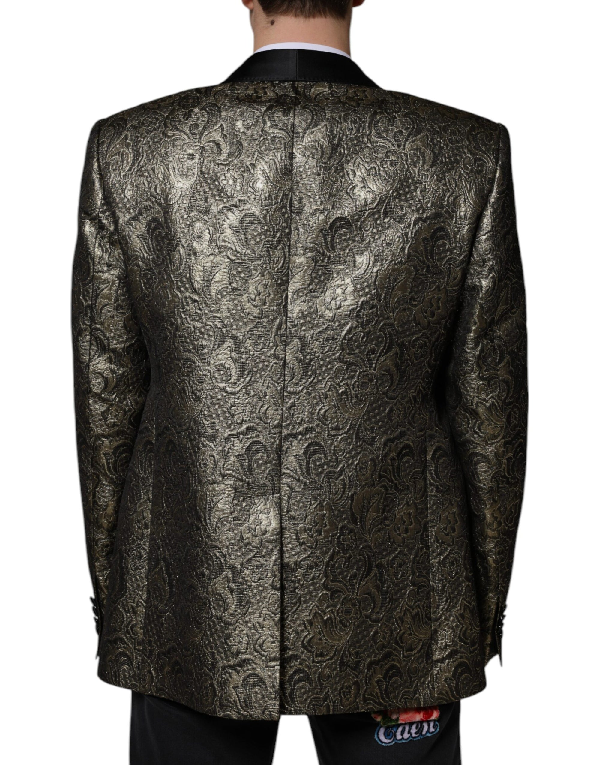 Blazer manteau simple boutonnage en jacquard Dolce & Gabbana Gold SICILIA
