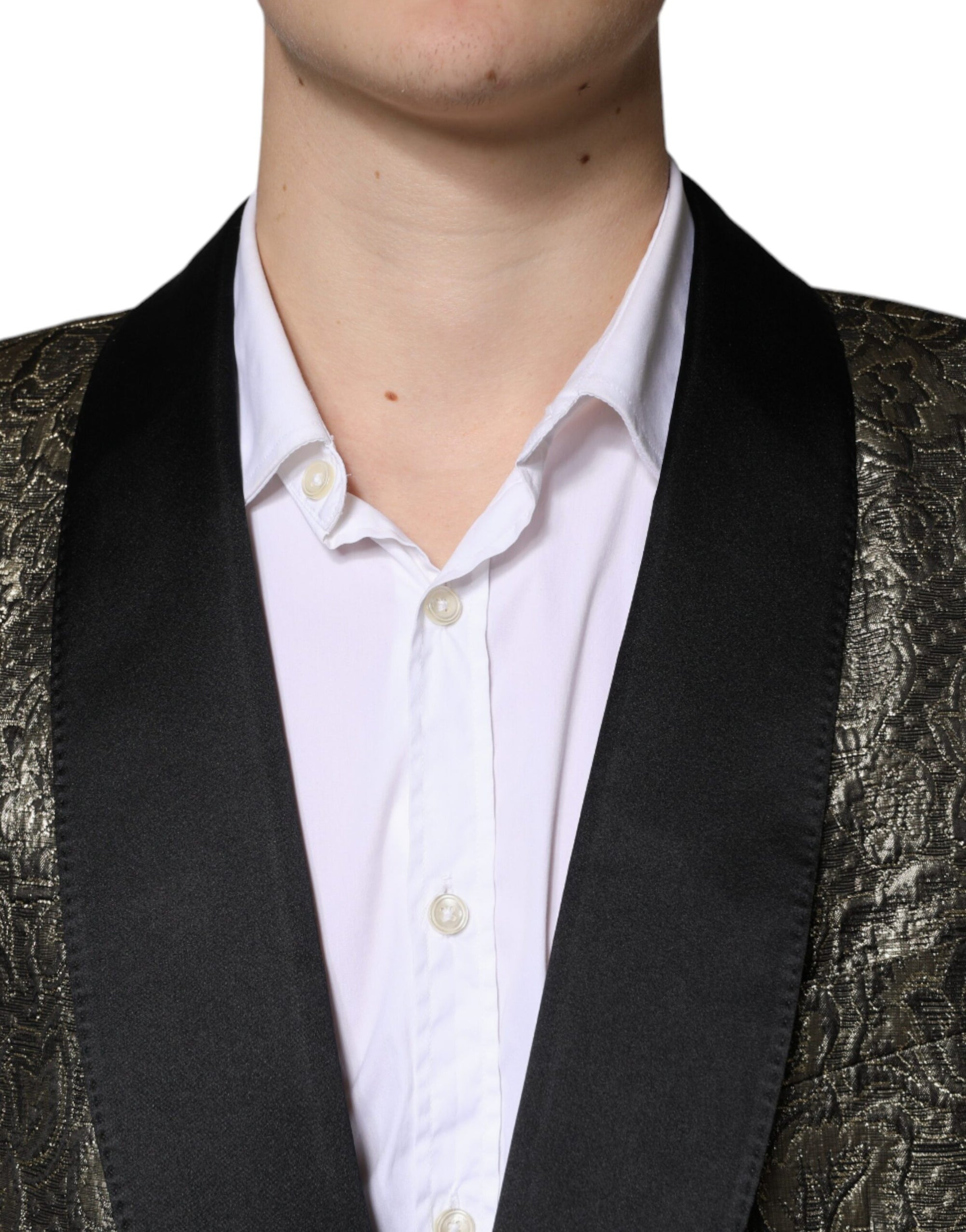 Blazer manteau simple boutonnage en jacquard Dolce & Gabbana Gold SICILIA