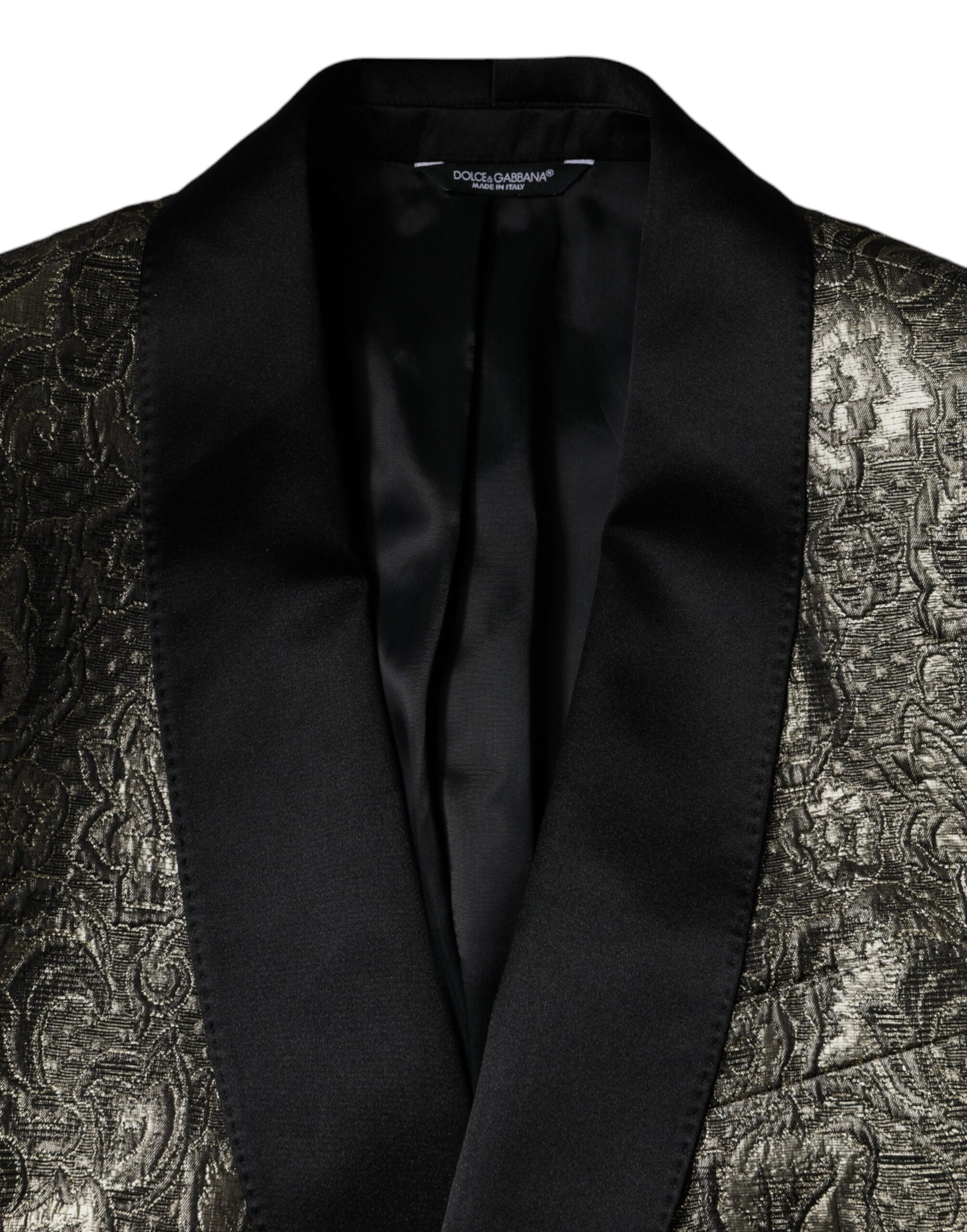 Blazer manteau simple boutonnage en jacquard Dolce & Gabbana Gold SICILIA