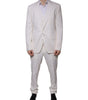 Costume 3 pièces slim fit en laine et soie blanche Dolce &amp; Gabbana