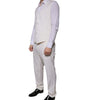Costume 3 pièces slim fit en laine et soie blanche Dolce &amp; Gabbana