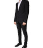 Dolce & Gabbana Black Wool 3 Piece Slim Fit Formal Men Suit