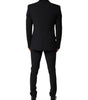 Dolce & Gabbana Black Wool 3 Piece Slim Fit Formal Men Suit