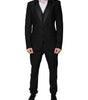 Costume 3 pièces slim fit en laine noire Dolce &amp; Gabbana