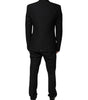 Costume 3 pièces slim fit en laine noire Dolce &amp; Gabbana