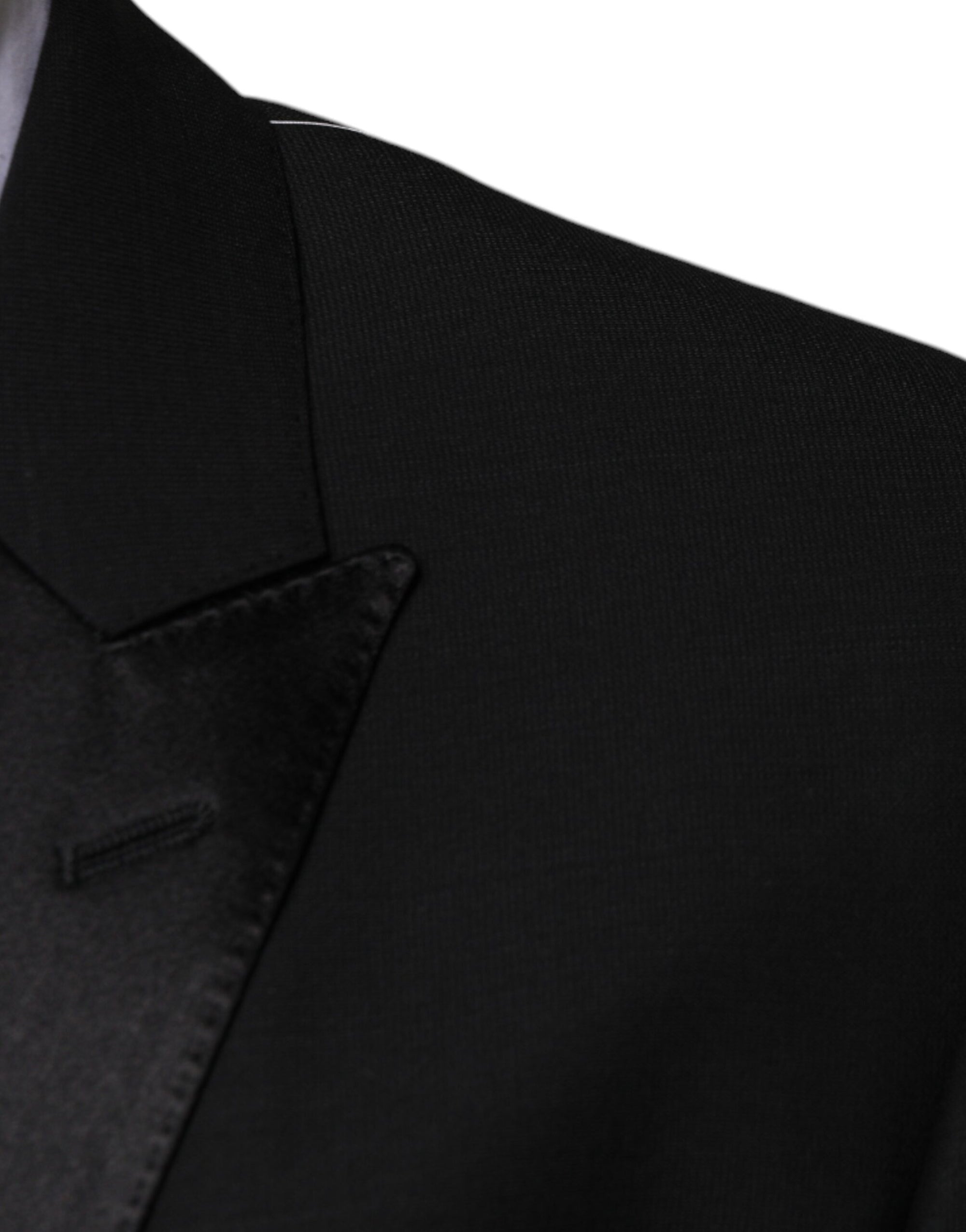 Costume 3 pièces slim fit en laine noire Dolce &amp; Gabbana