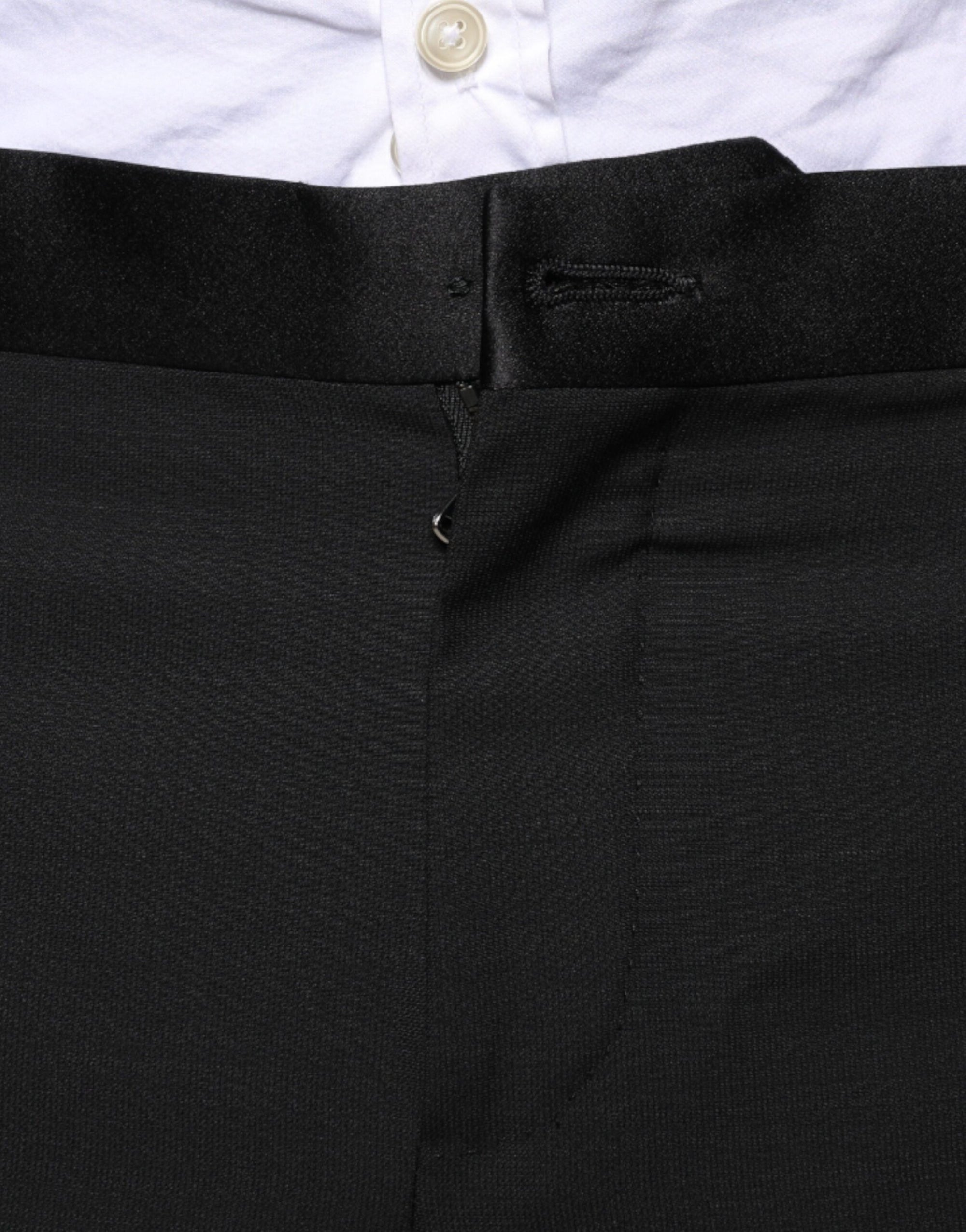 Costume 3 pièces slim fit en laine noire Dolce &amp; Gabbana