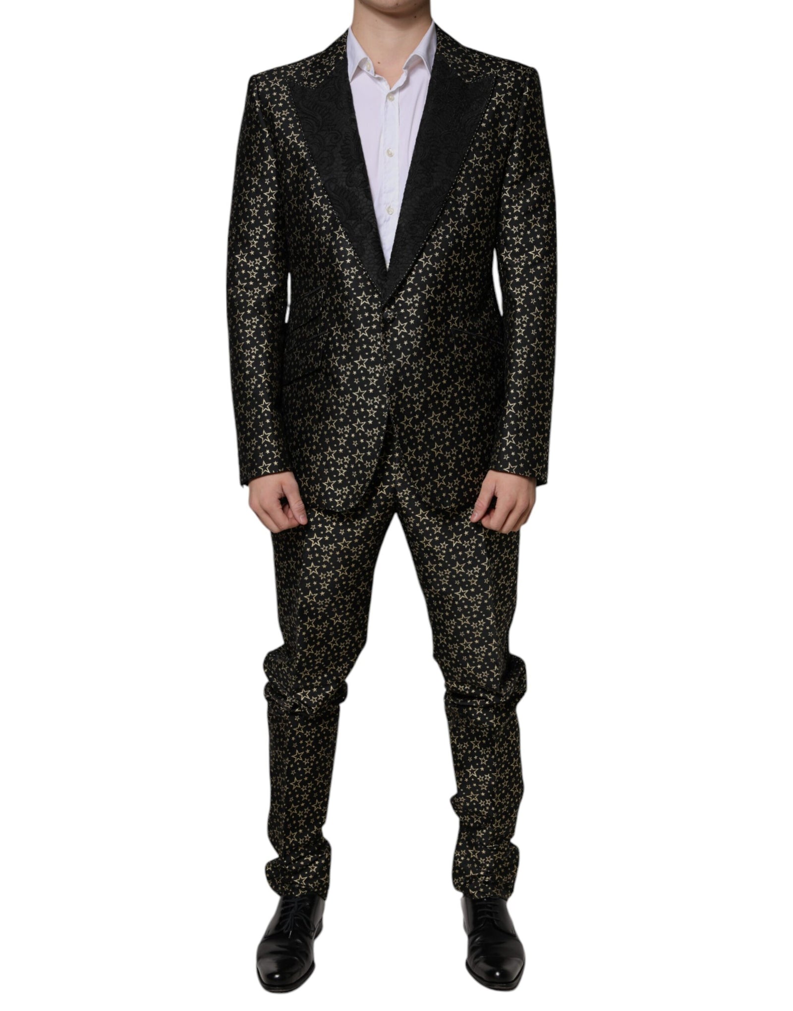Costume 2 pièces Dolce &amp; Gabbana en jacquard à étoiles noires SICILIA