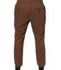 Dolce & Gabbana Brown Stripes Skinny Men Dress Pants