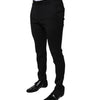 Dolce & Gabbana Black Wool Skinny Formal Dress Pants