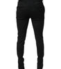 Dolce & Gabbana Black Wool Skinny Formal Dress Pants