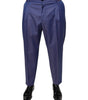 Dolce & Gabbana Blue Wool Tapered Formal Dress Pants