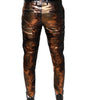 Dolce & Gabbana Multicolor Jacquard Skinny Men Pants