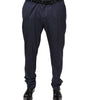 Dolce & Gabbana Blue Wool Skinny Formal Dress Pants