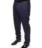 Dolce & Gabbana Blue Wool Skinny Formal Dress Pants