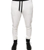 Dolce & Gabbana White Cotton Slim Men Jogger Sweatpants Pants