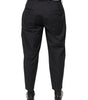 Dolce & Gabbana Black Crown Cotton Dress Pants