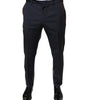 Dolce & Gabbana Black Cotton Wool Formal Dress Pants