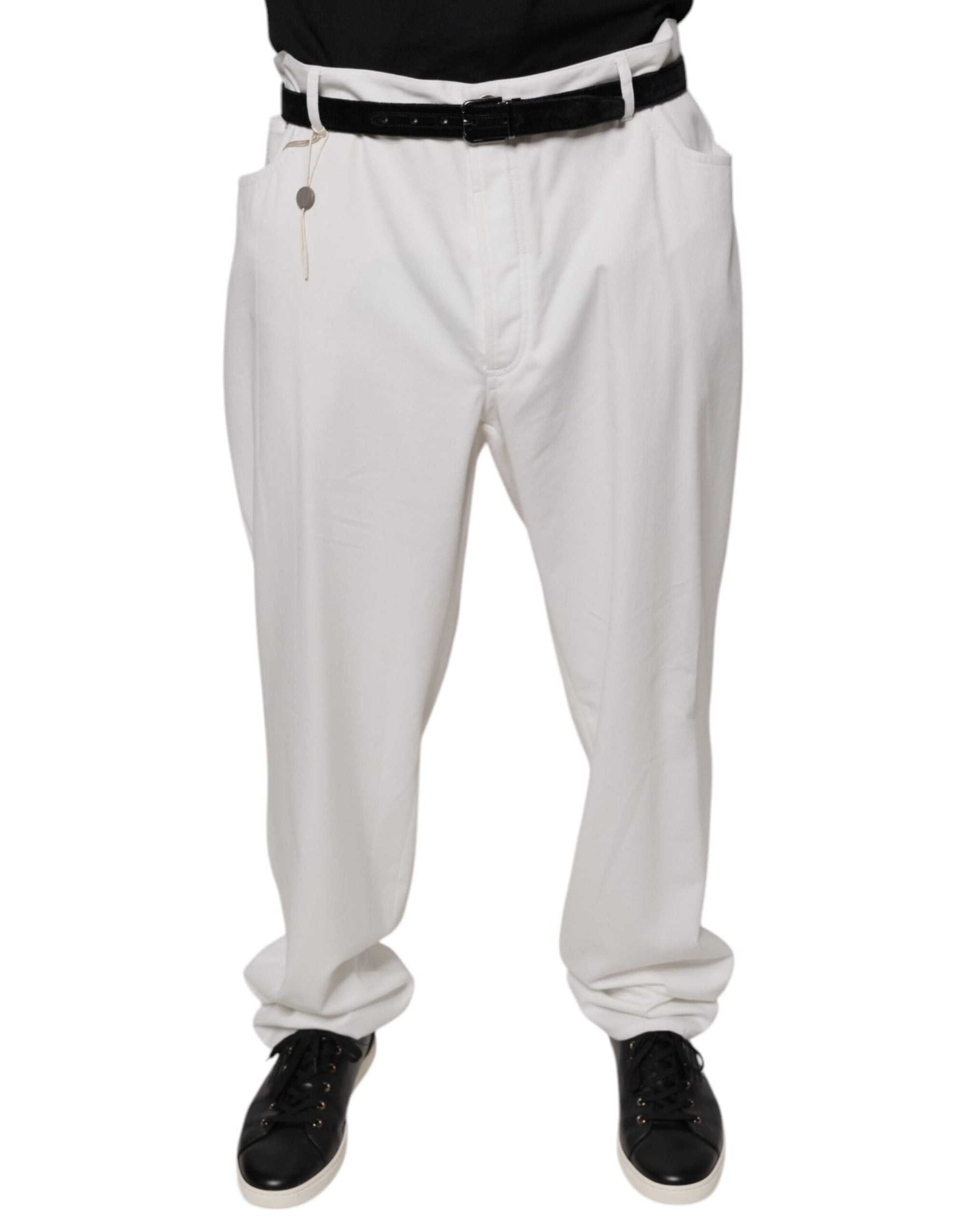 Pantalon fuselé en coton blanc pour homme Brunello Cucinelli