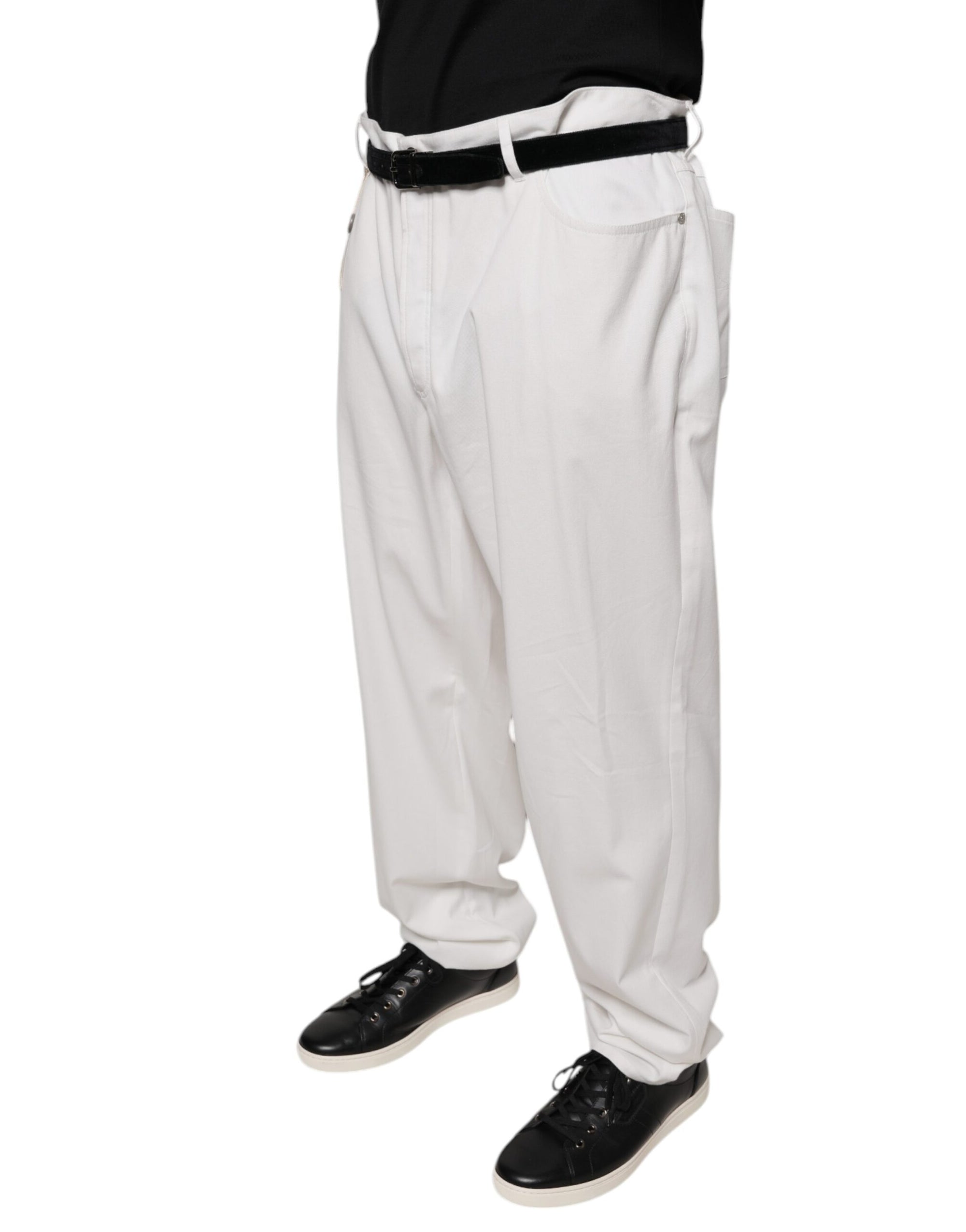 Pantalon fuselé en coton blanc pour homme Brunello Cucinelli