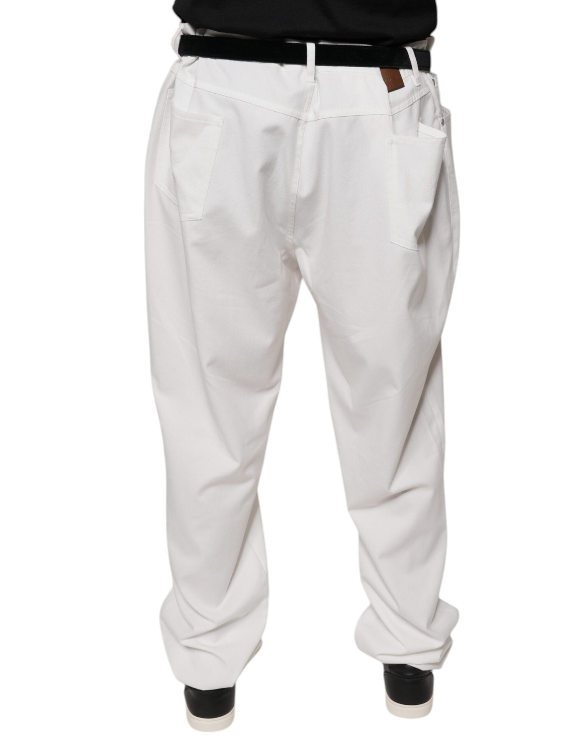 Pantalon fuselé en coton blanc pour homme Brunello Cucinelli