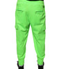 Dolce & Gabbana Neon Green Polyester Cargo Jogger Sweatpants Pants