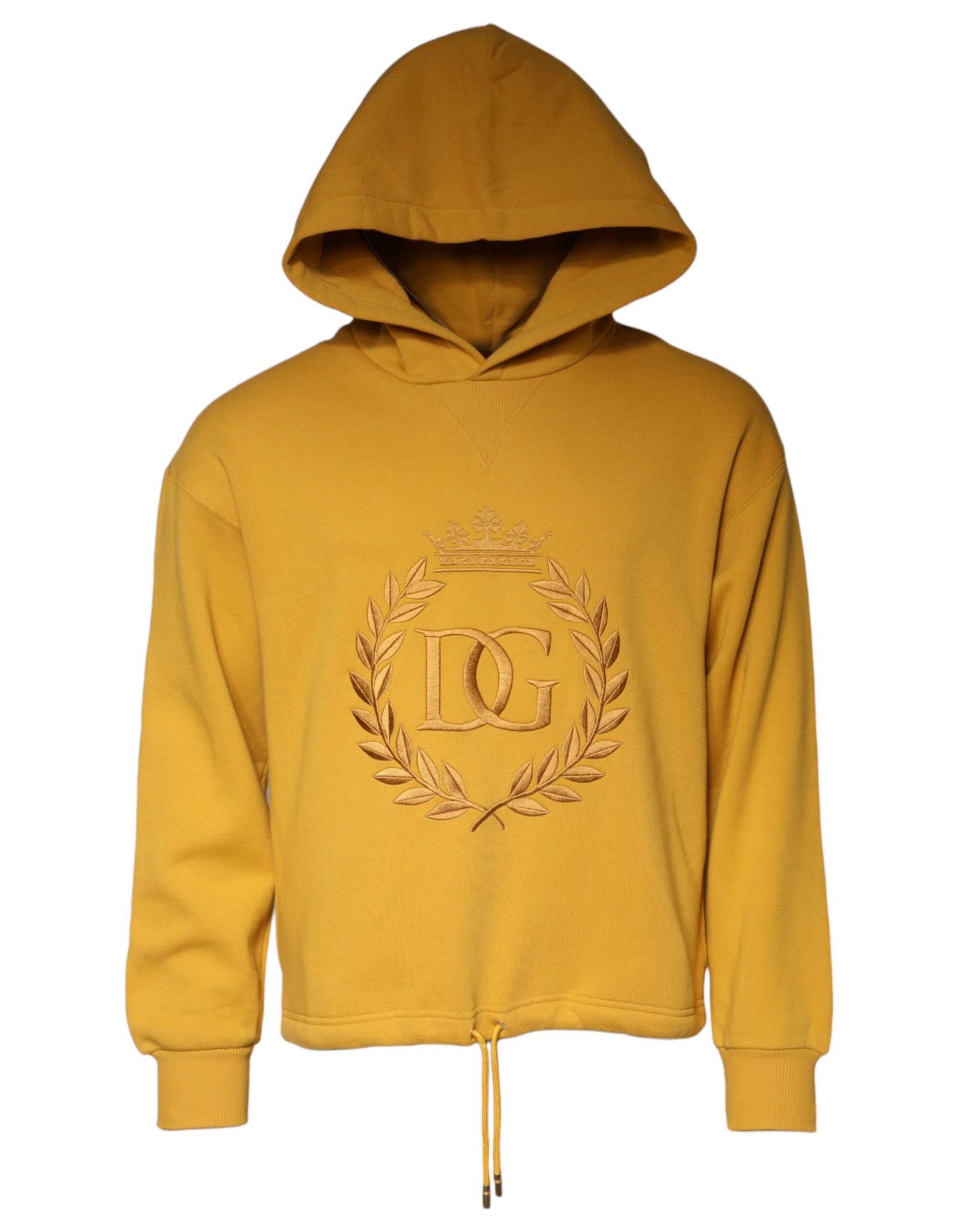 Dolce &amp; Gabbana Mustard DG Hooded Men Sweatshirt Sweater