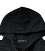 Dolce &amp; Gabbana Black Cotton Hooded Men Full Zip Sweater