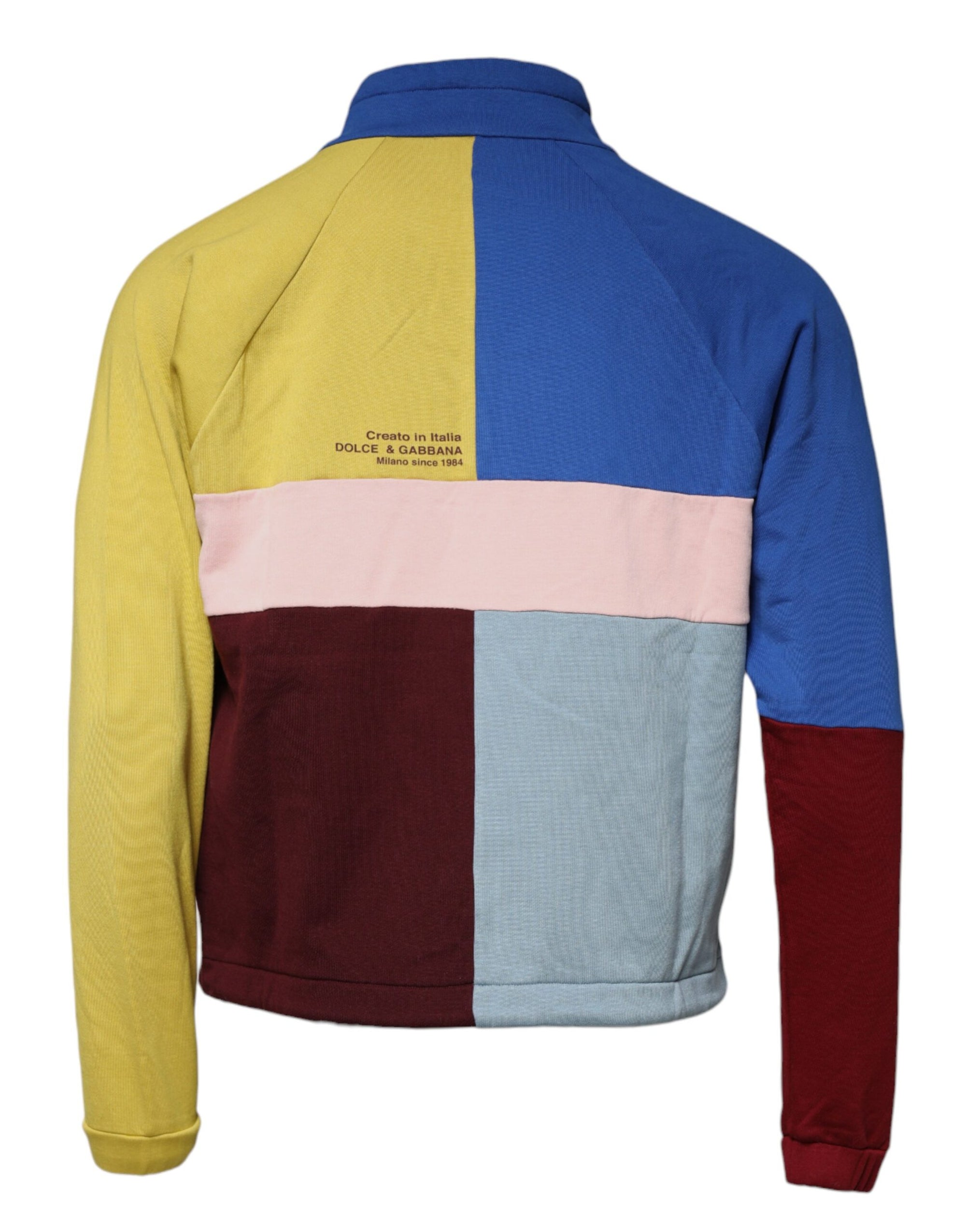 Dolce &amp; Gabbana Multicolor Patchwork Men Sweatshirt Sweater
