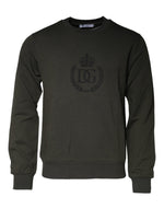 Dolce &amp; Gabbana Army Green Crown Cotton Sweatshirt Sweater