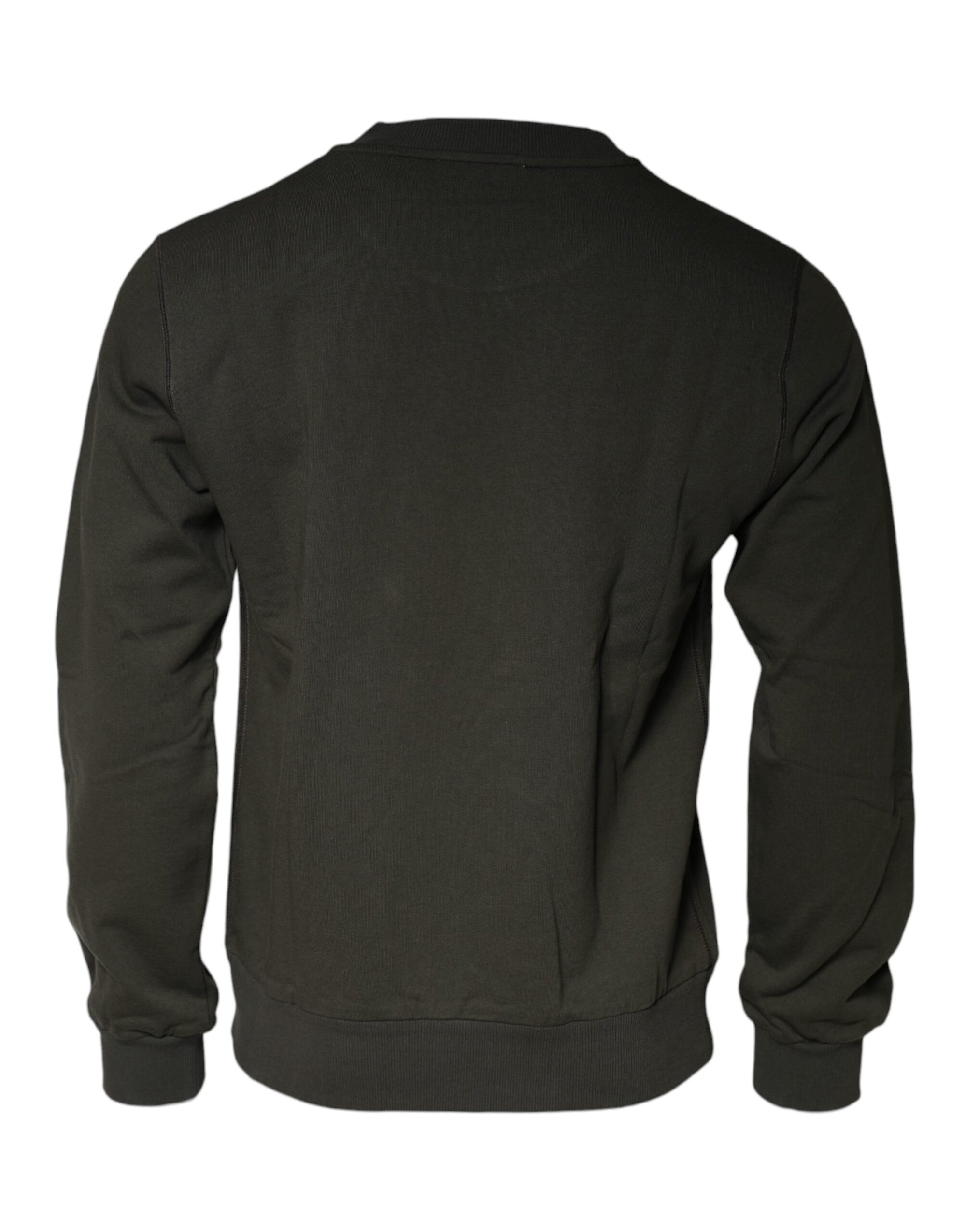 Dolce &amp; Gabbana Army Green Crown Cotton Sweatshirt Sweater