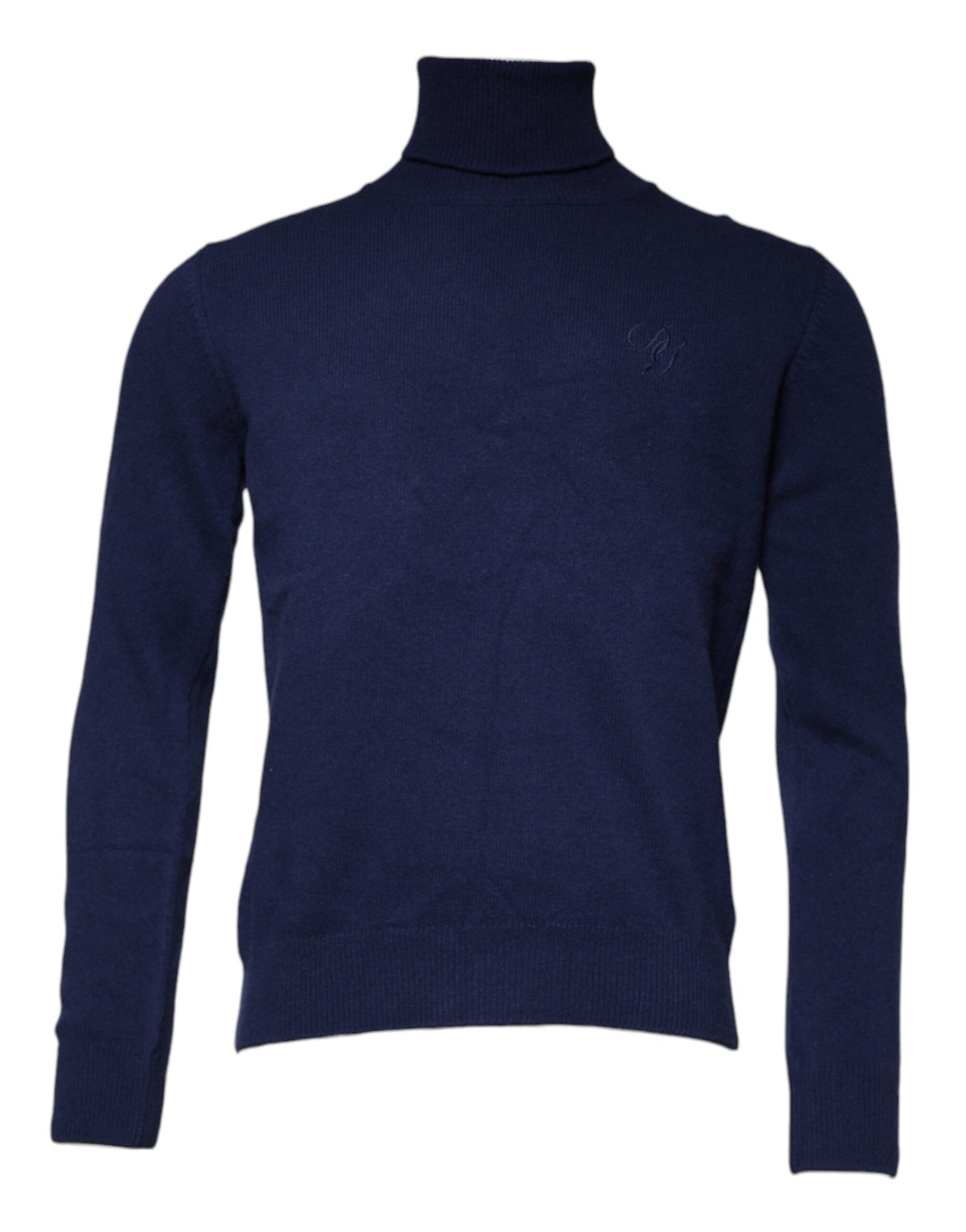 Dolce &amp; Gabbana Blue Wool Knit Turtleneck Pullover Sweater