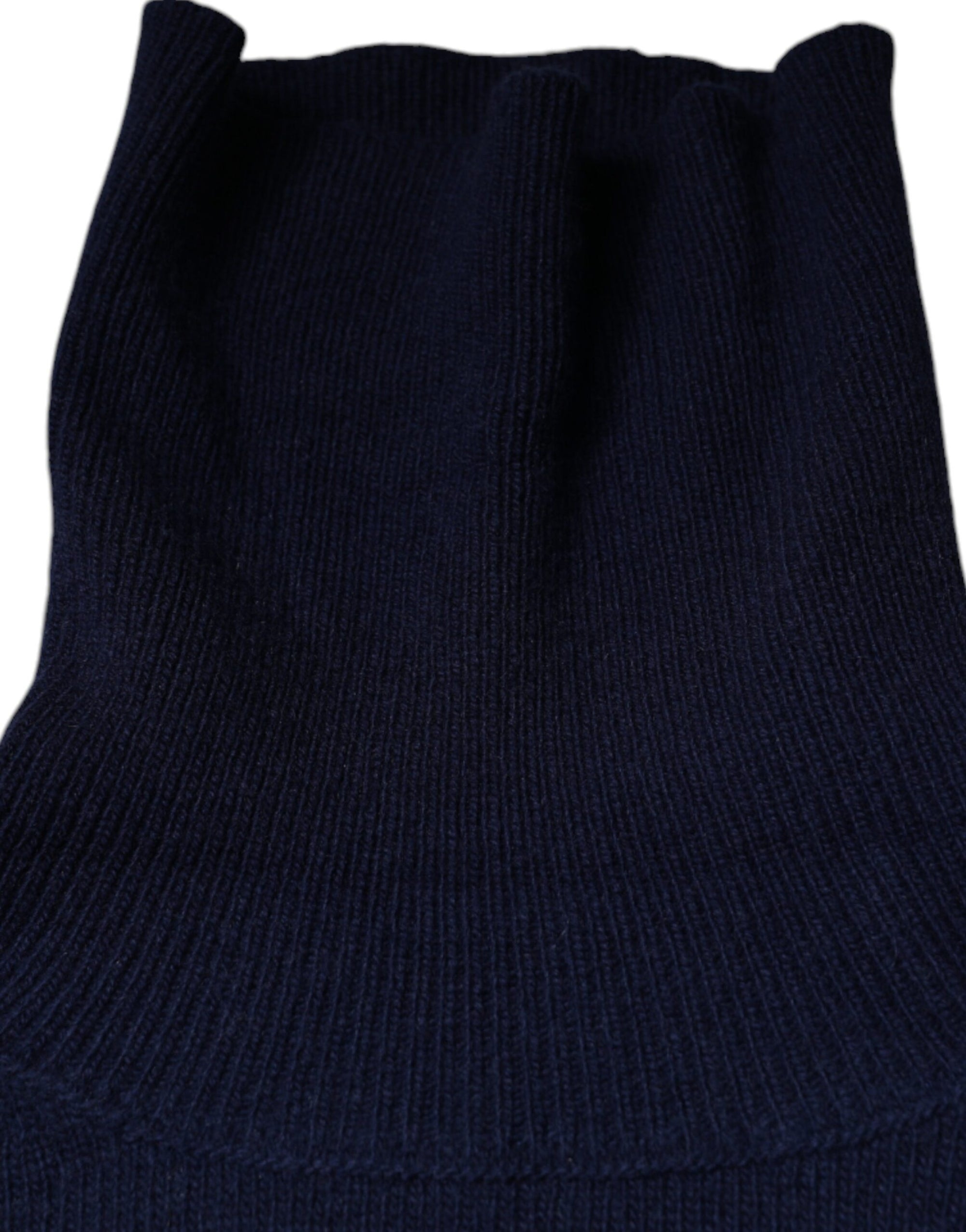 Dolce &amp; Gabbana Blue Wool Knit Turtleneck Pullover Sweater