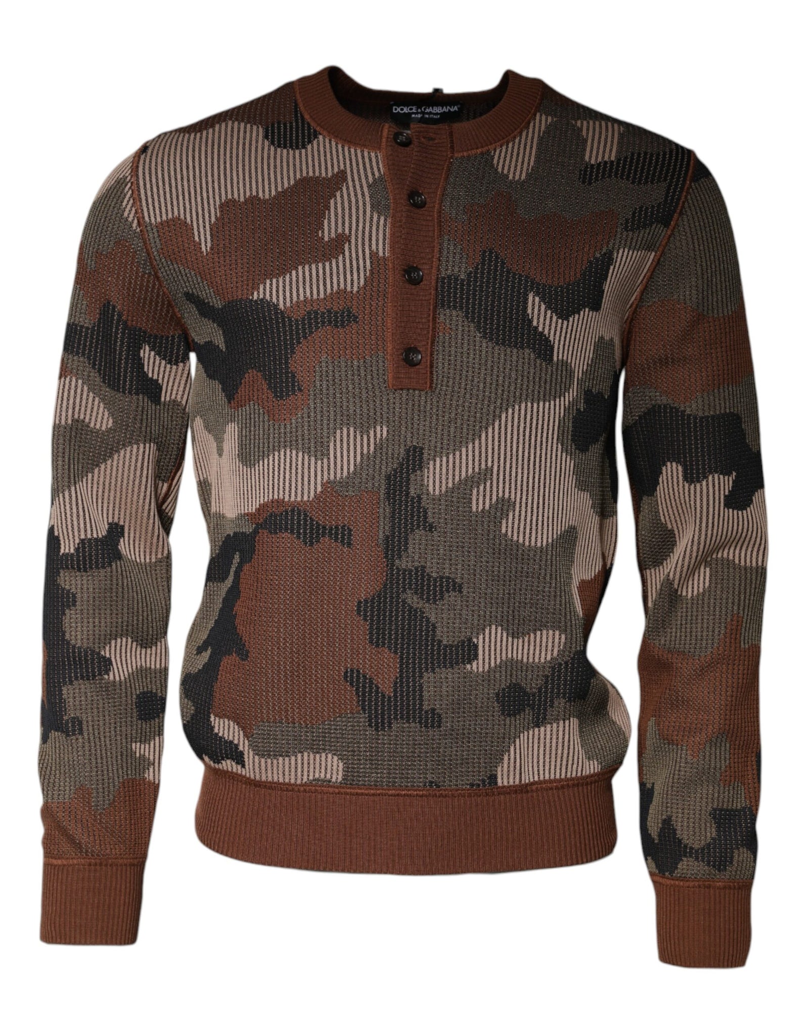 Dolce &amp; Gabbana Multicolor Camouflage Men Pullover Sweater