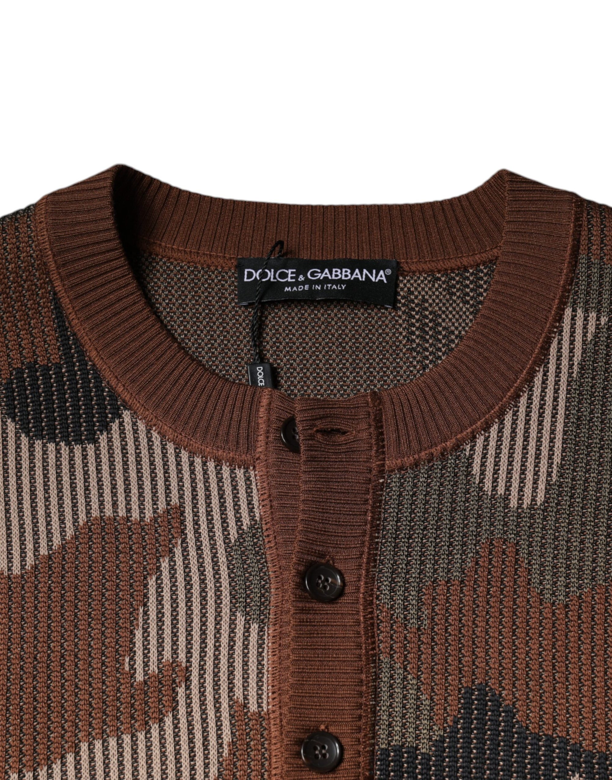 Dolce &amp; Gabbana Multicolor Camouflage Men Pullover Sweater