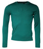 Dolce &amp; Gabbana Green Wool Knit Crew Neck Pullover Sweater