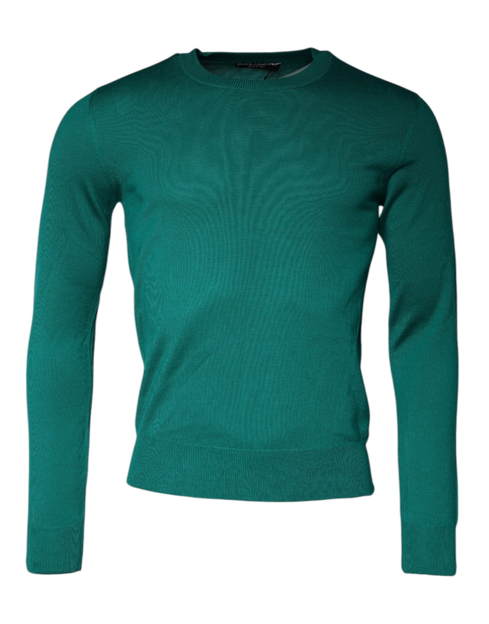 Dolce &amp; Gabbana Green Wool Knit Crew Neck Pullover Sweater