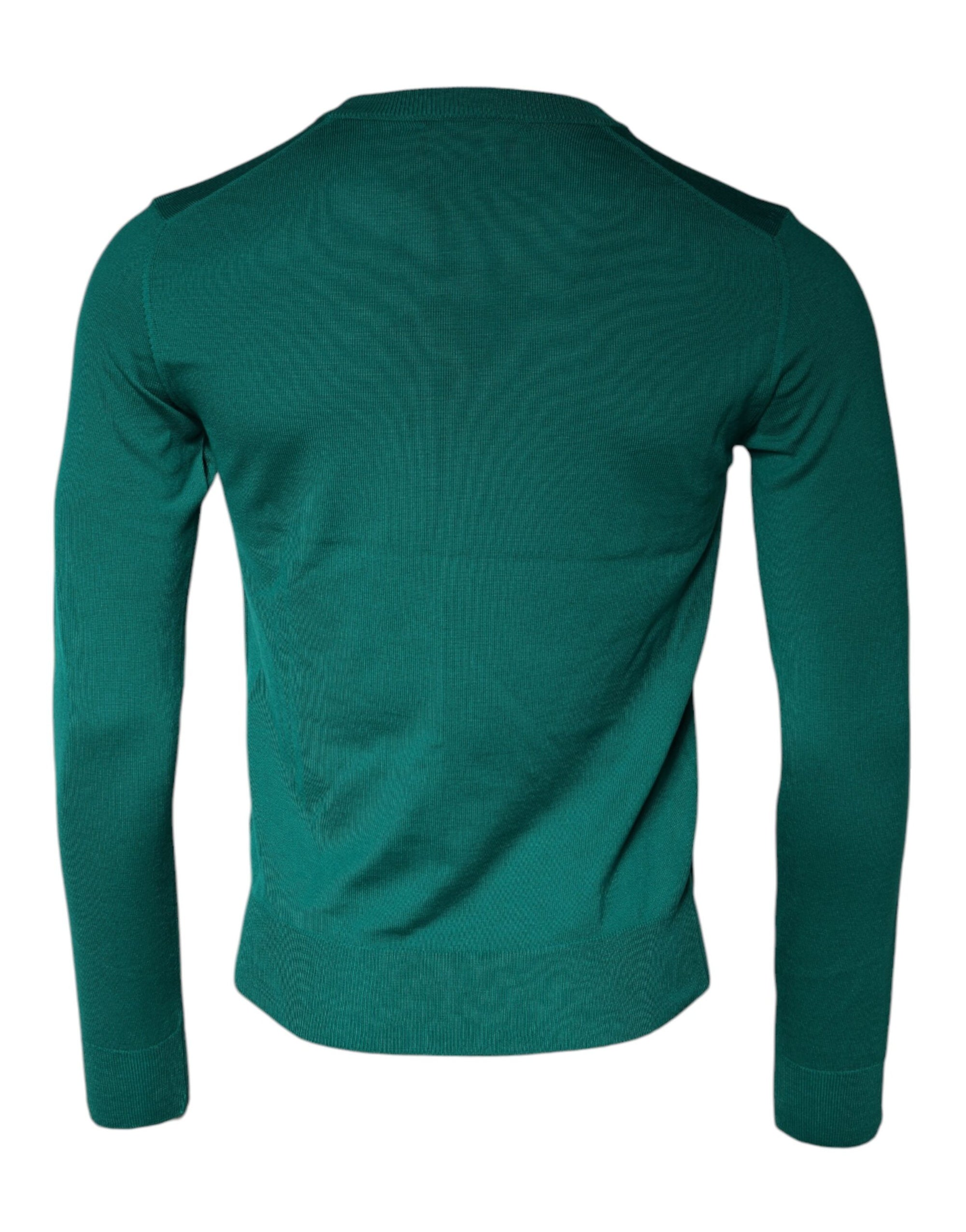 Dolce &amp; Gabbana Green Wool Knit Crew Neck Pullover Sweater