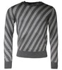 Dolce &amp; Gabbana Gray Stripes Long Sleeve Round Neck Pullover Sweater