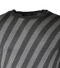 Dolce &amp; Gabbana Gray Stripes Long Sleeve Round Neck Pullover Sweater