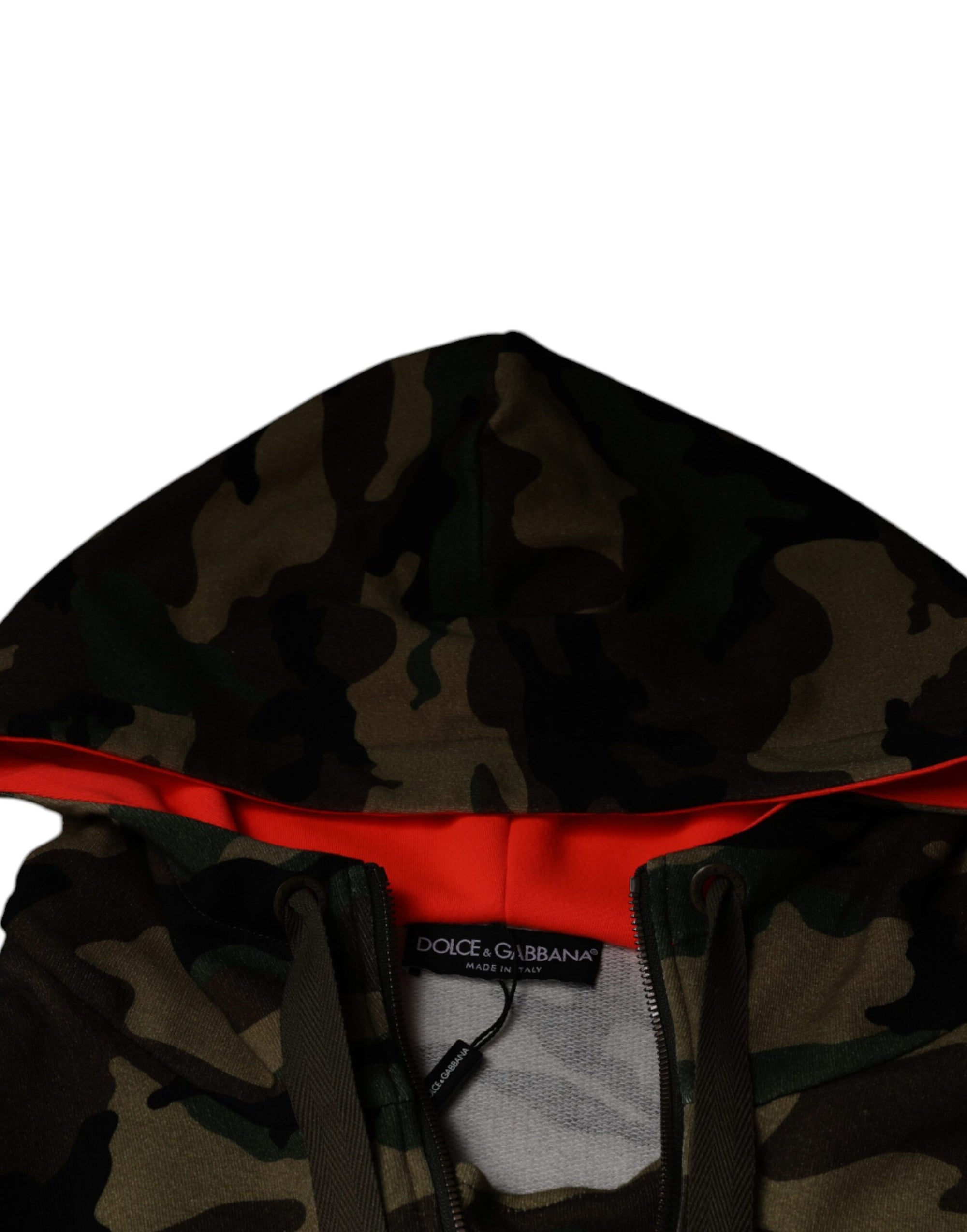 Dolce &amp; Gabbana Multicolor Camouflage Hooded Men Sweatshirt Sweater