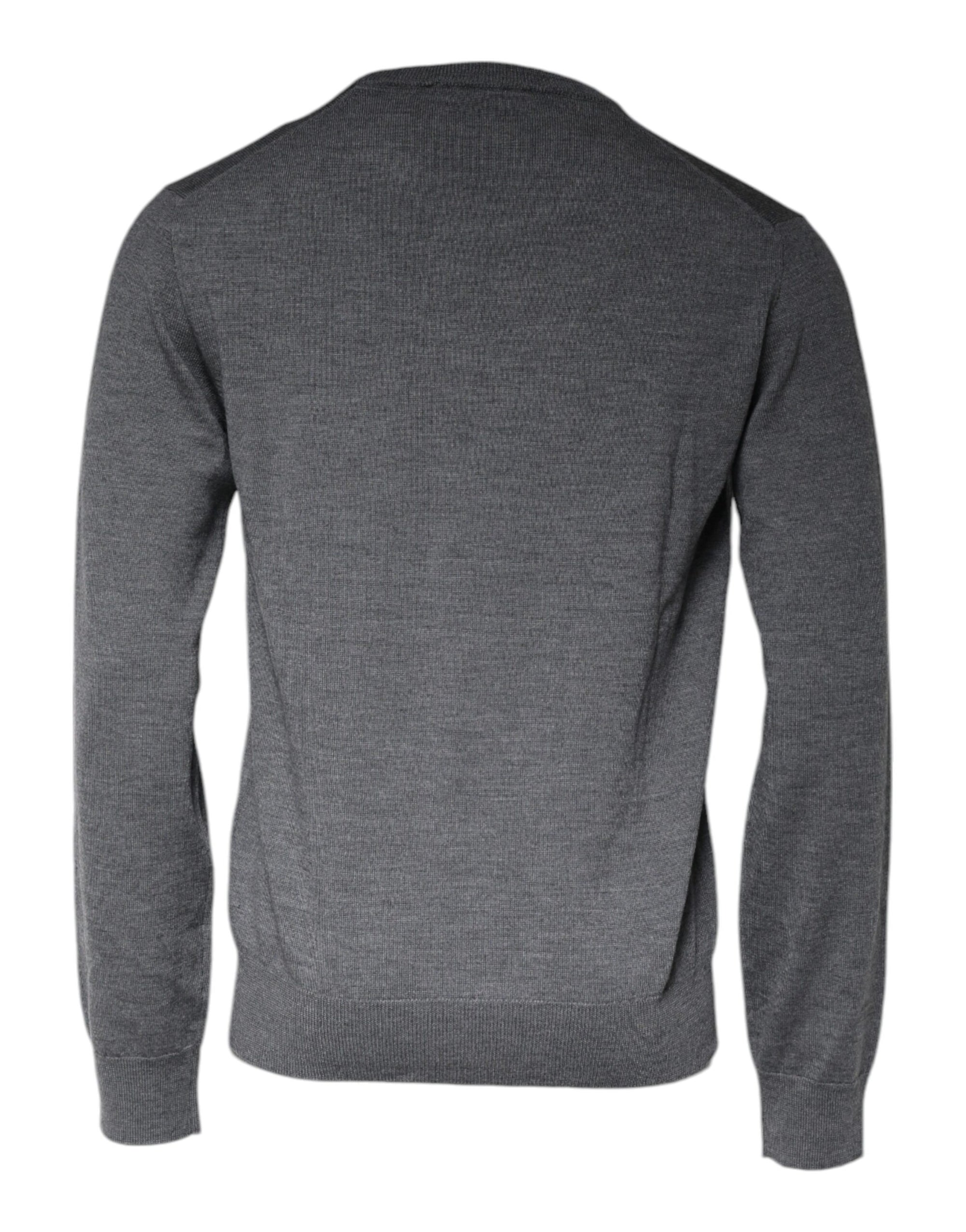 Dolce &amp; Gabbana Dark Gray Wool Crew Neck Pullover Sweater
