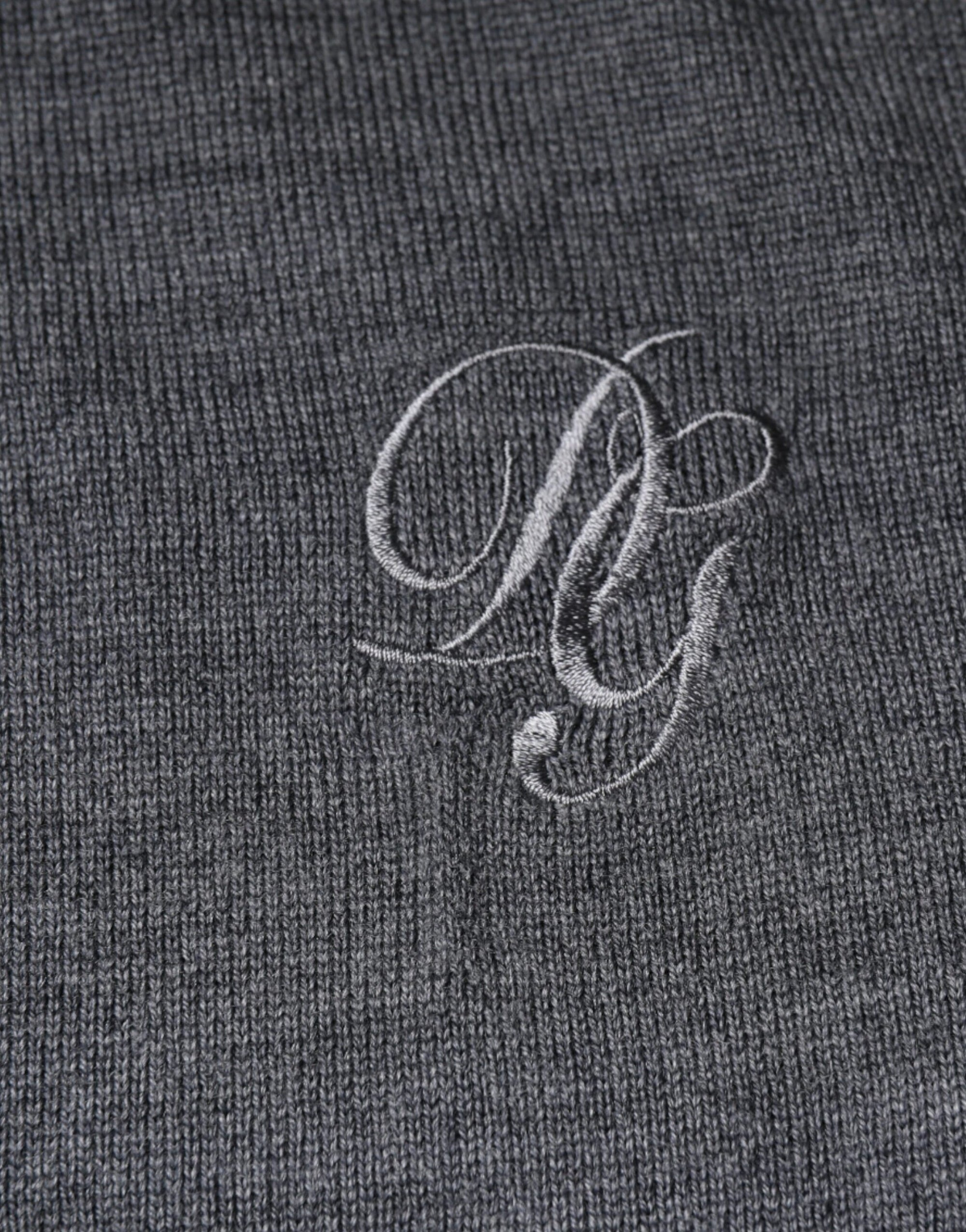 Dolce &amp; Gabbana Dark Gray Wool Crew Neck Pullover Sweater