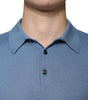 Dolce &amp; Gabbana Sky Blue Silk Collared Men Pullover Sweater