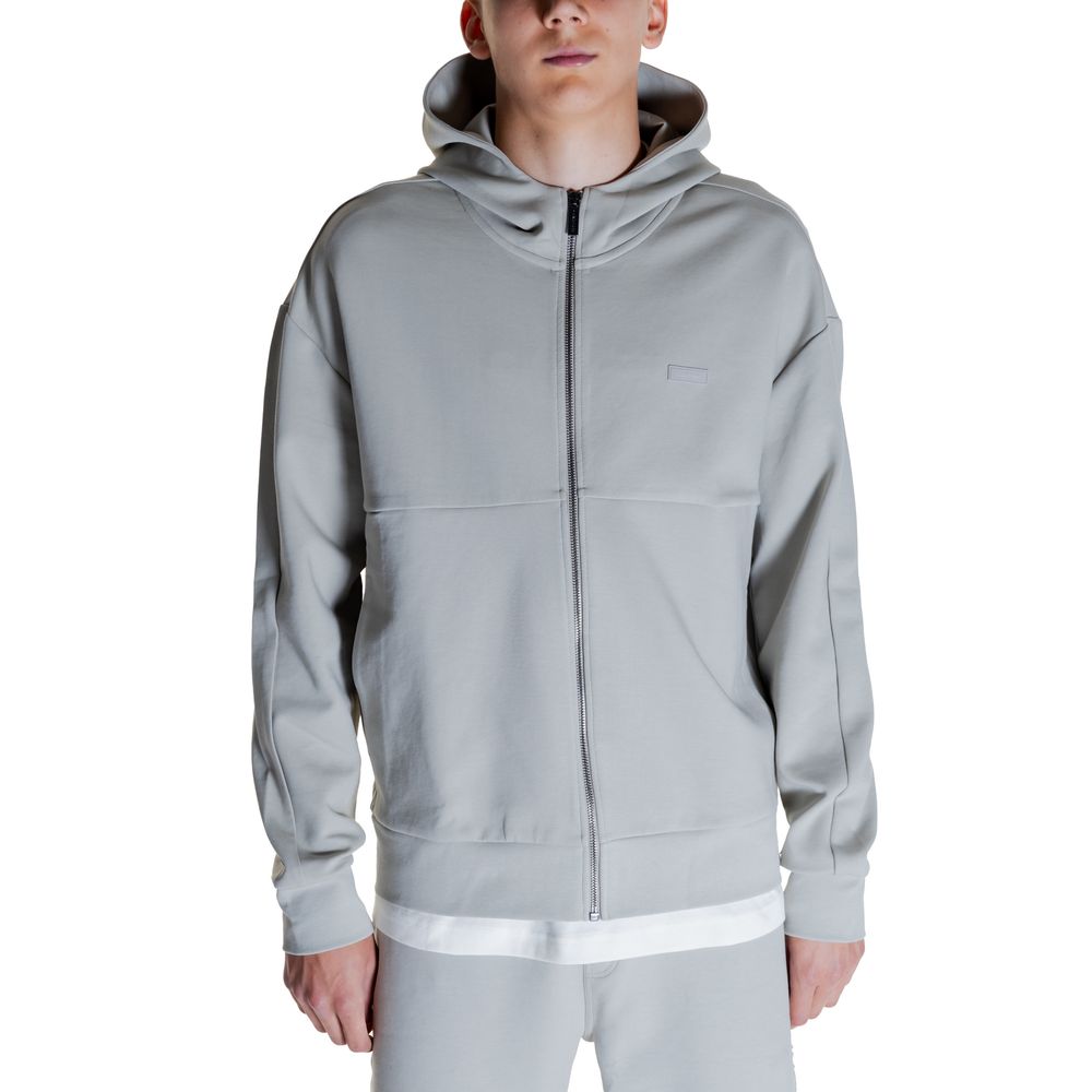 Sweat à capuche en coton gris Calvin Klein