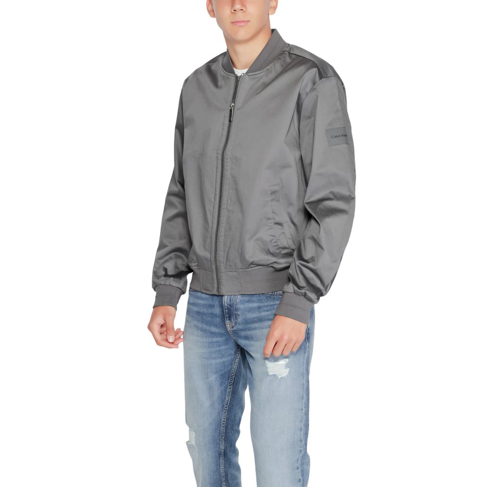 Vestes et manteaux en coton biologique gris Calvin Klein